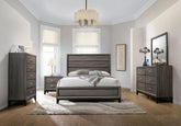 Watson 4-Piece King Bedroom Set Grey Oak and Black Half Price Furniture