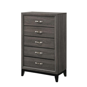 Watson 5-drawer Chest Grey Oak and Black Half Price Furniture