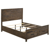 Woodmont California King Storage Bed Rustic Golden Brown Half Price Furniture