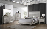 Ramon 4-piece Eastern King Panel Bedroom Set Metallic Sterling Half Price Furniture