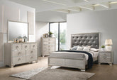 Salford 5-piece Eastern King Bedroom Set Metallic Sterling Half Price Furniture