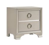 Salford 2-drawer Nightstand Metallic Sterling Half Price Furniture