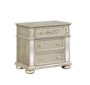 Heidi 3-drawer Nightstand Metallic Platinum Half Price Furniture