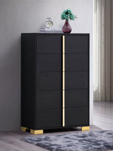 Marceline 5-drawer Chest Black Half Price Furniture