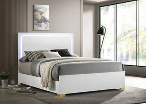 Marceline Bed with LED Headboard White - Bed - Half Price Furniture