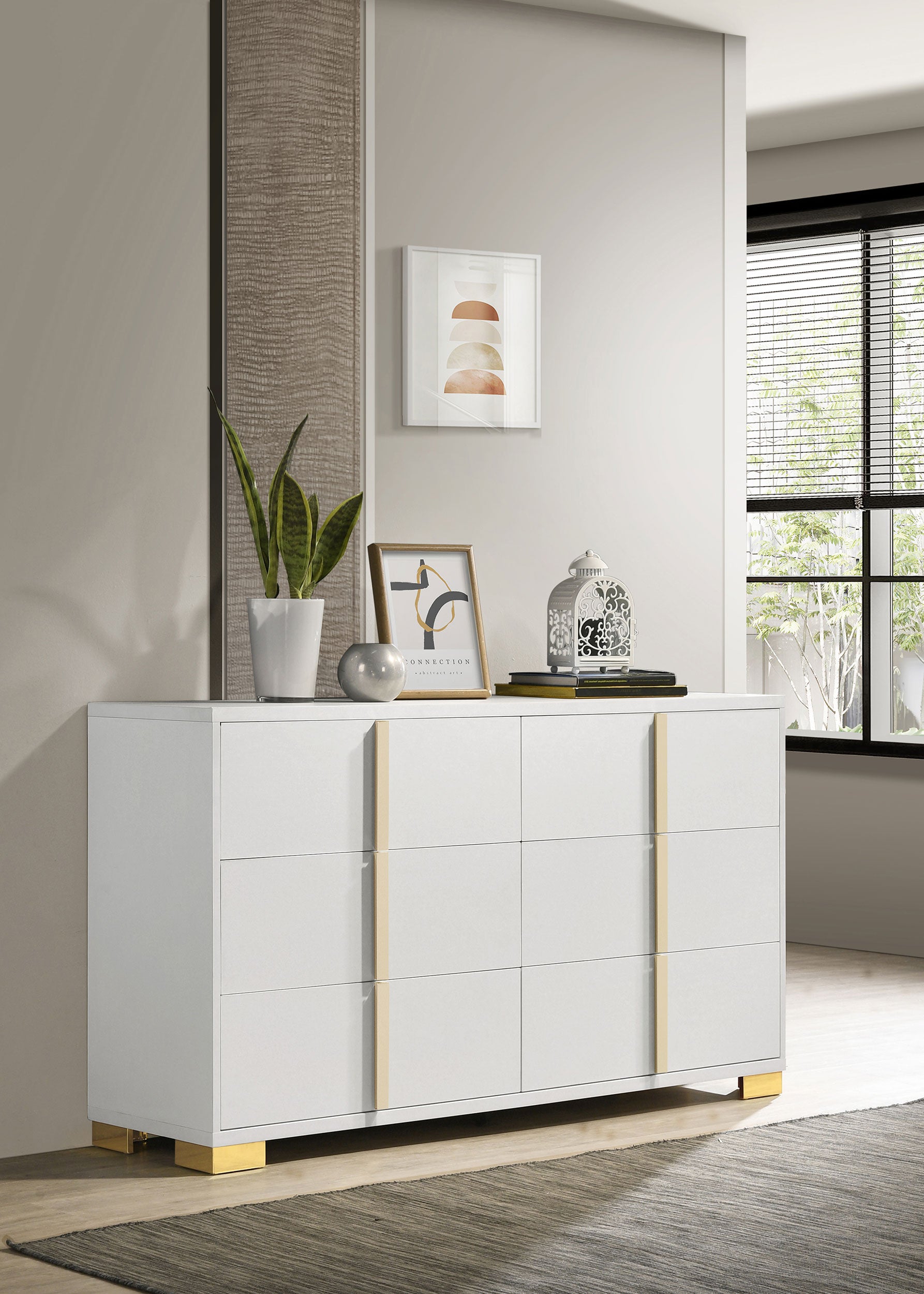 Marceline 6-drawer Dresser White Half Price Furniture