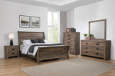 Frederick 5-piece Eastern King Panel Bedroom Set Weathered Oak Half Price Furniture