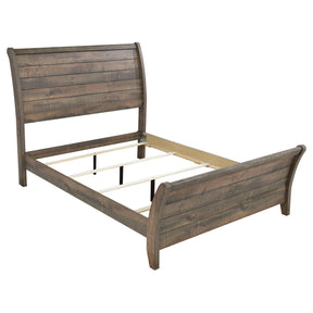 Frederick Eastern King Sleigh Panel Bed Weathered Oak Half Price Furniture