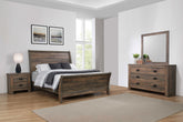 Frederick California King Sleigh Bedroom Set Weathered Oak Half Price Furniture