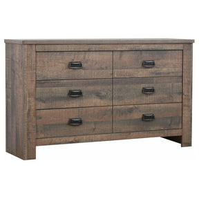 Frederick 6-drawer Dresser Weathered Oak Half Price Furniture