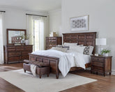 Avenue 4-piece Eastern King Bedroom Set Weathered Burnished Brown Half Price Furniture