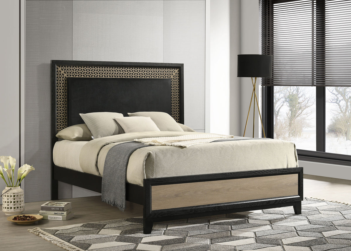 Valencia Bed Light Brown and Black - Half Price Furniture