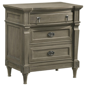 Alderwood 3-drawer Nightstand French Grey Half Price Furniture