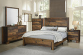 Sidney 4-piece Eastern King Panel Bedroom Set Rustic Pine Half Price Furniture