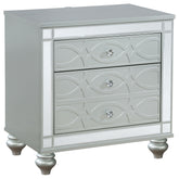 Gunnison 2-drawer Nightstand Silver Metallic Half Price Furniture