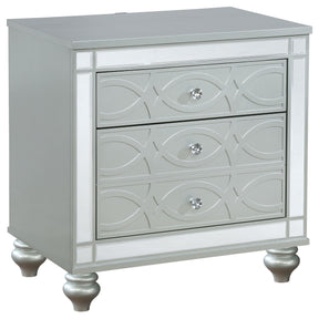 Gunnison 2-drawer Nightstand Silver Metallic  Half Price Furniture