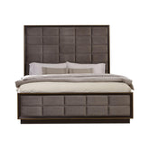 Durango Eastern King Upholstered Bed Smoked Peppercorn and Grey Half Price Furniture