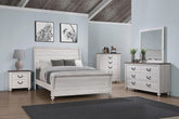 Stillwood 4-piece California King Panel Bedroom Set Vintage Linen Half Price Furniture