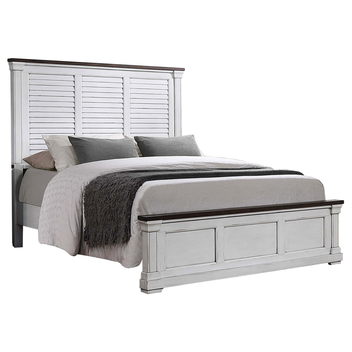 Hillcrest Eastern King Panel Bed White  Half Price Furniture