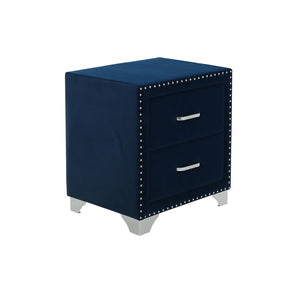 Melody 2-drawer Upholstered Nightstand Pacific Blue Half Price Furniture