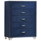 Melody 5-drawer Upholstered Chest Pacific Blue Half Price Furniture