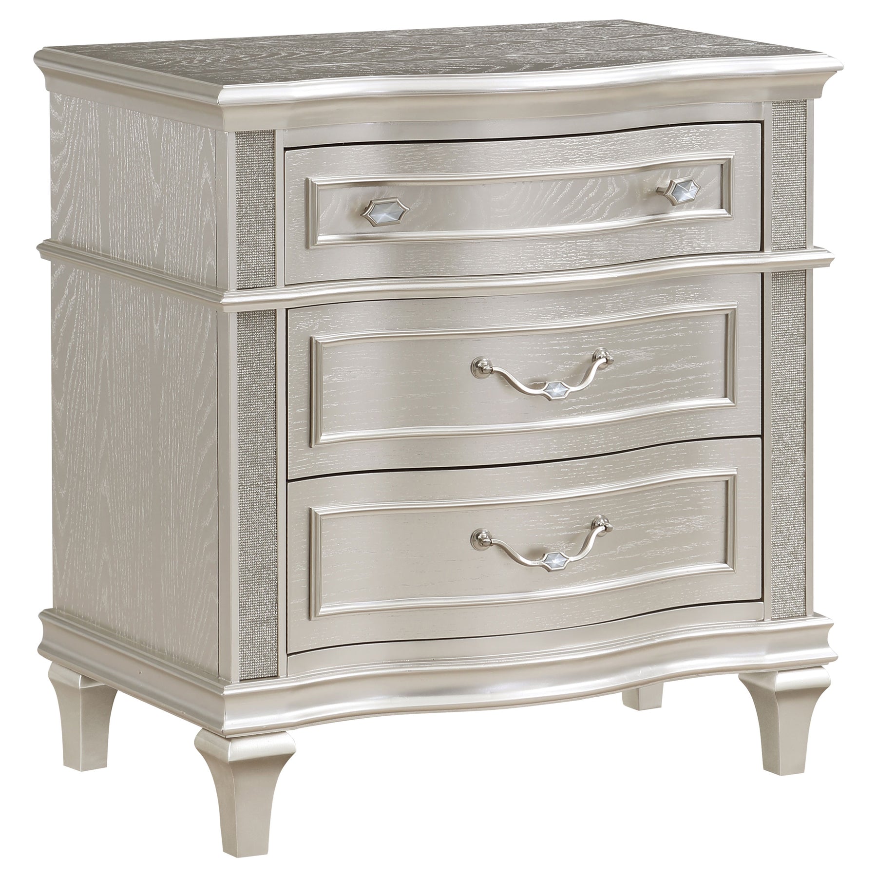 Evangeline 3-drawer Nightstand Silver Oak Half Price Furniture