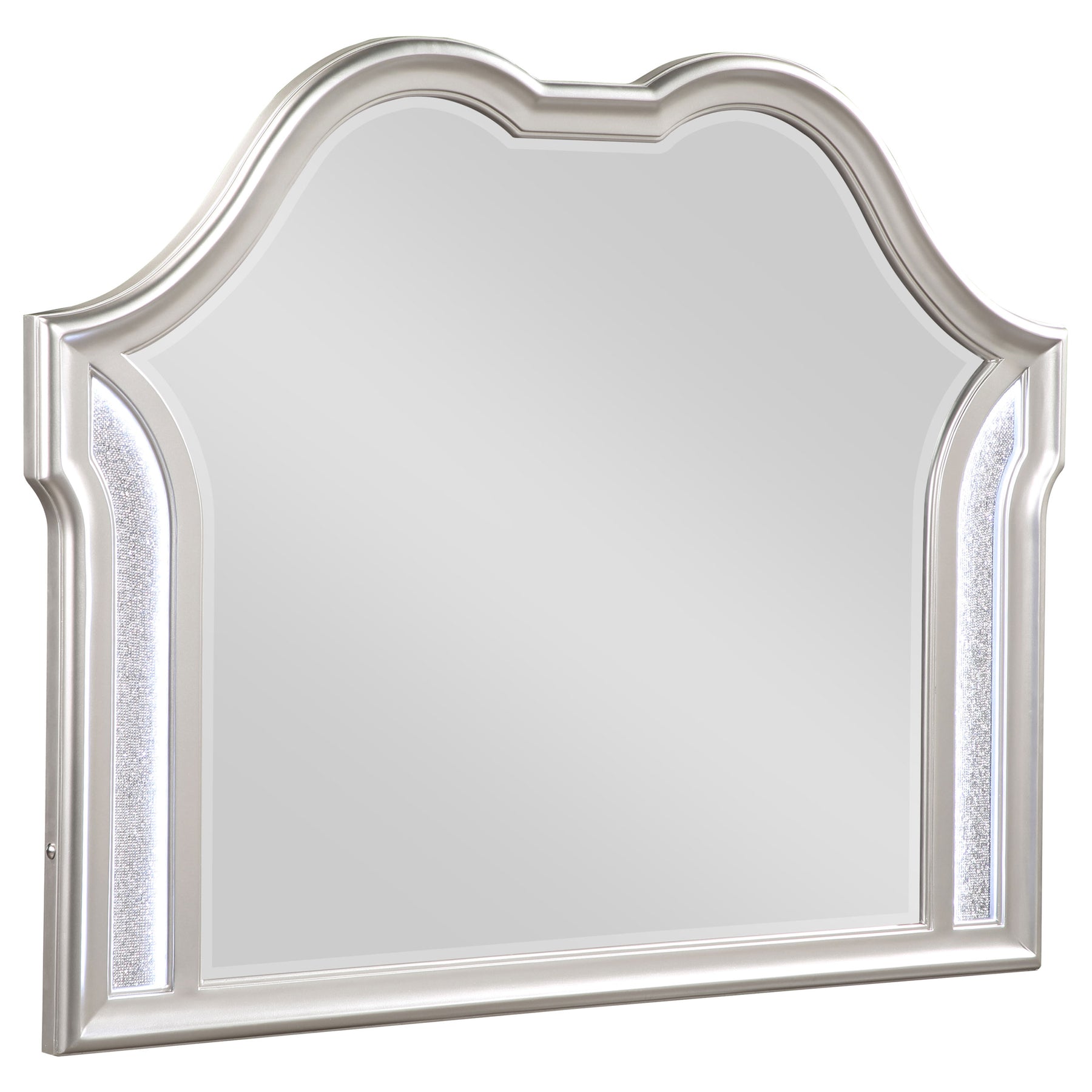 Evangeline Camel Top Dresser Mirror Silver Oak Half Price Furniture