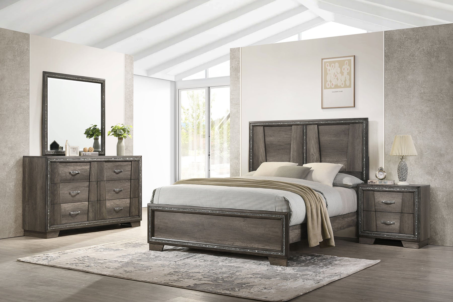 Janine Bedroom Set Grey - Half Price Furniture