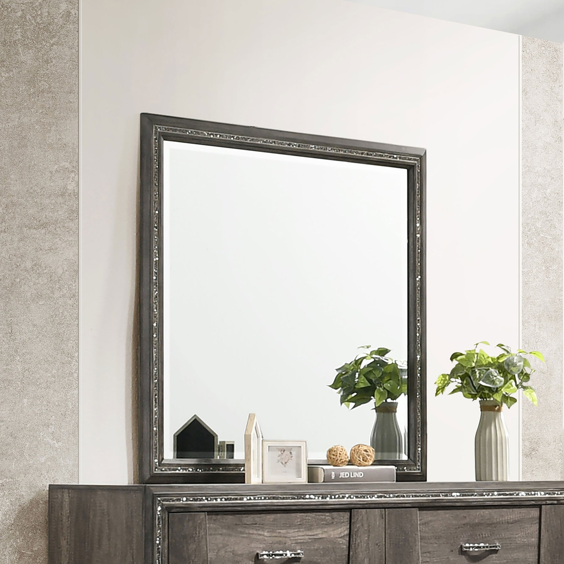 Janine Square Dresser Mirror Grey Half Price Furniture