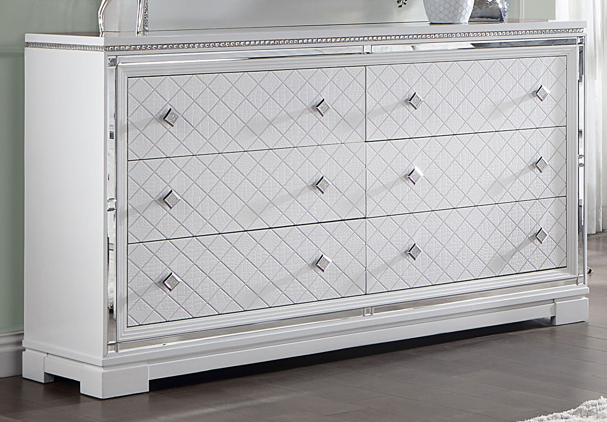 Eleanor Rectangular 6-drawer Dresser White Half Price Furniture