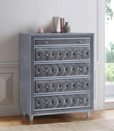 Antonella 5-drawer Upholstered Chest Grey Half Price Furniture