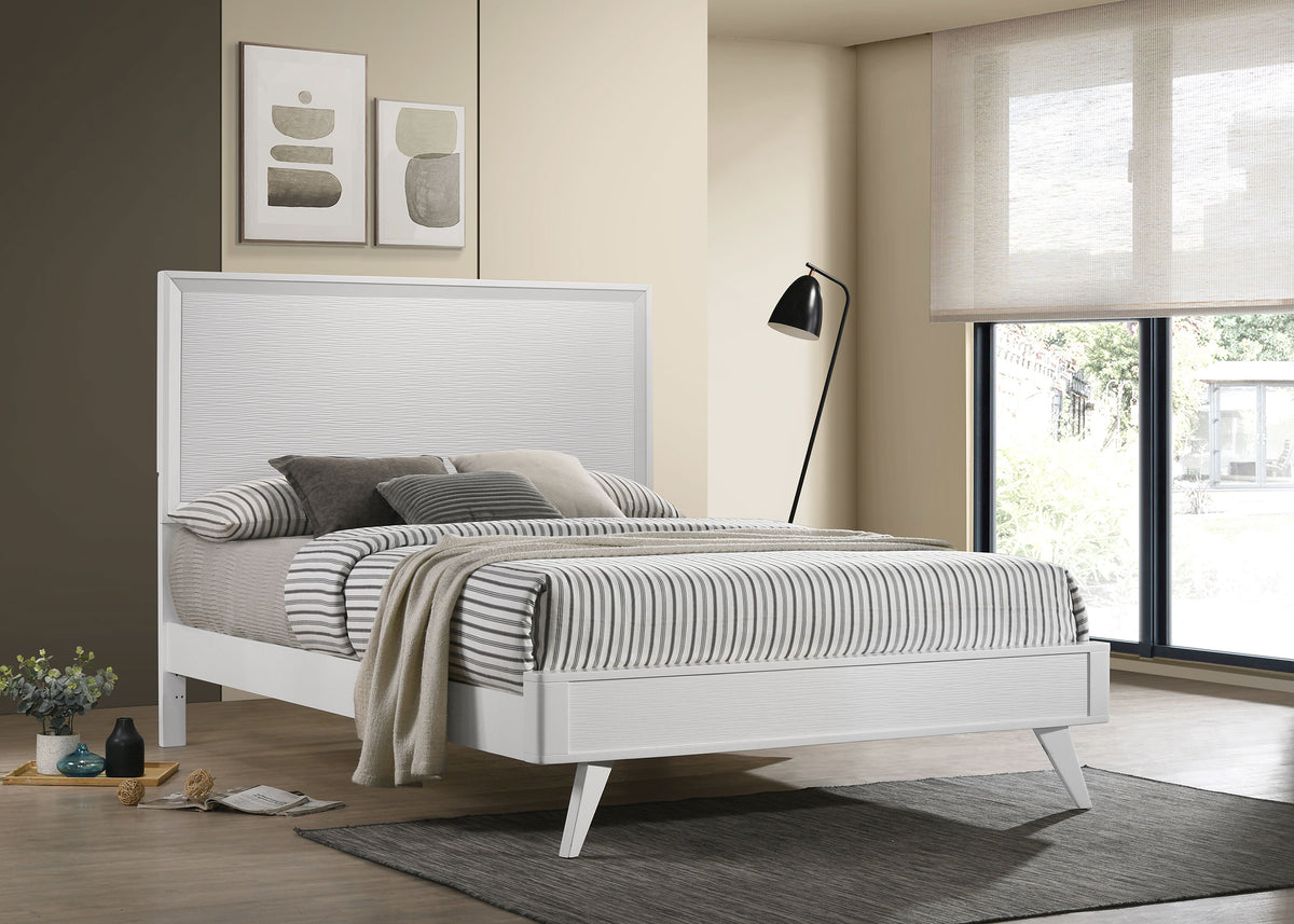 Janelle Panel Bed White Half Price Furniture