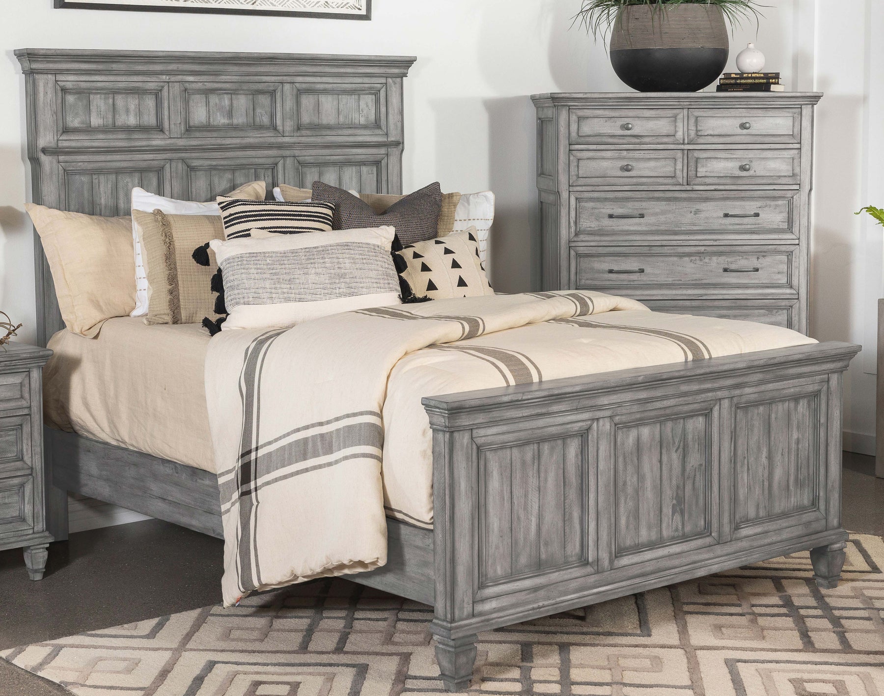 Avenue Panel Bed Grey - Half Price Furniture