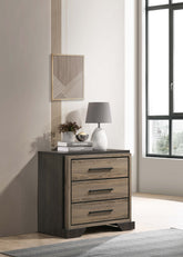 Baker 3-drawer Nightstand Brown and Light Taupe Half Price Furniture