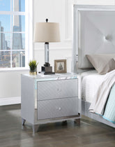 Larue 2-drawer Nightstand with USB Port Silver Half Price Furniture