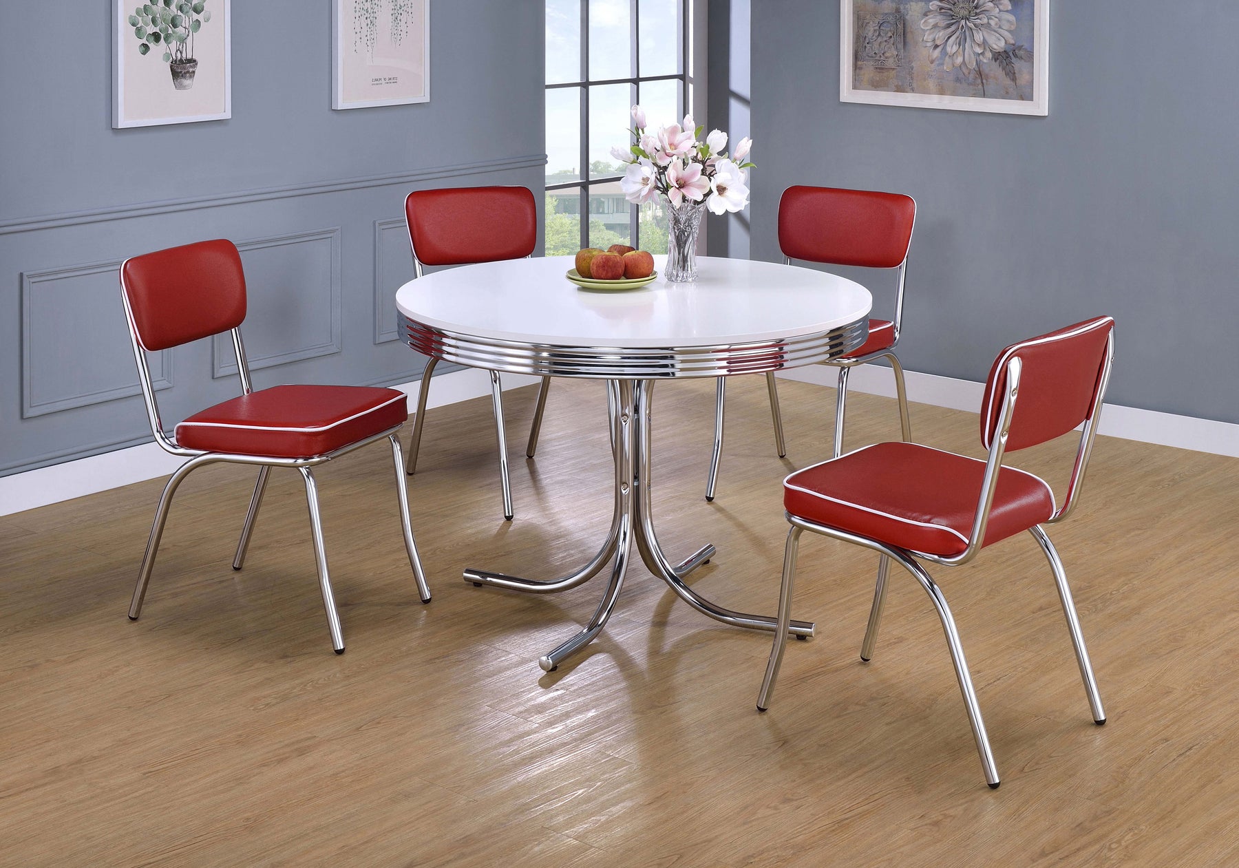 Retro 5-piece Round Dining Set - Half Price Furniture