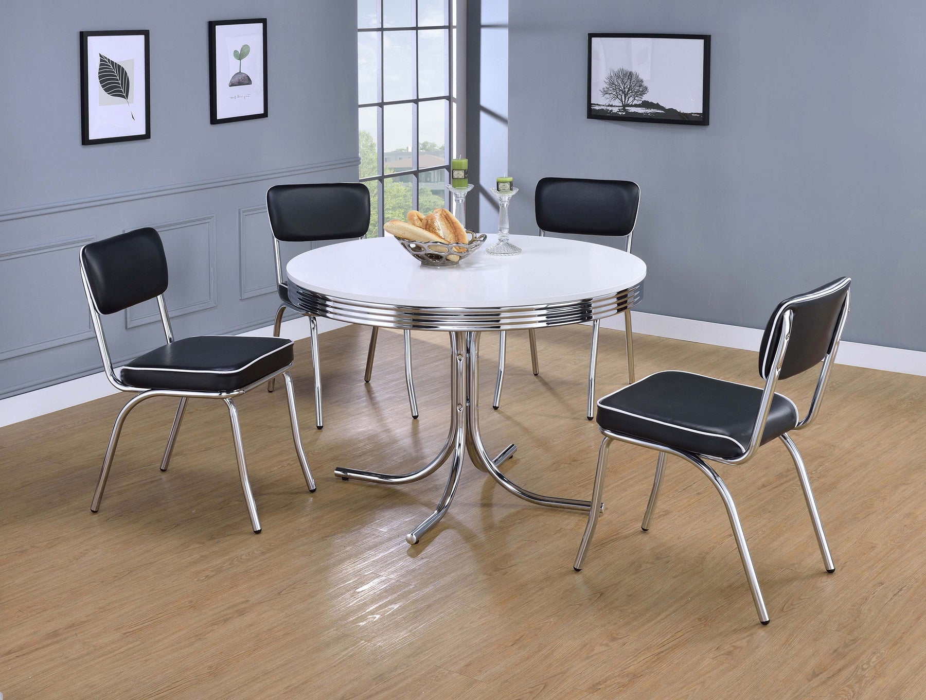 Retro 5-piece Round Dining Set  Half Price Furniture