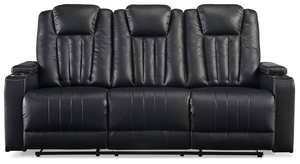 Center Point Reclining Sofa with Drop Down Table  Half Price Furniture