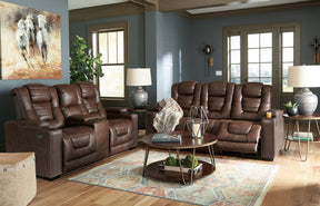 Owner's Box Power Reclining Loveseat with Console - Half Price Furniture