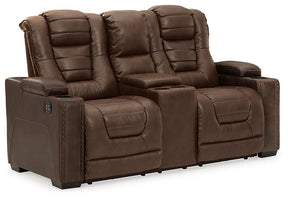 Owner's Box Power Reclining Loveseat with Console - Half Price Furniture