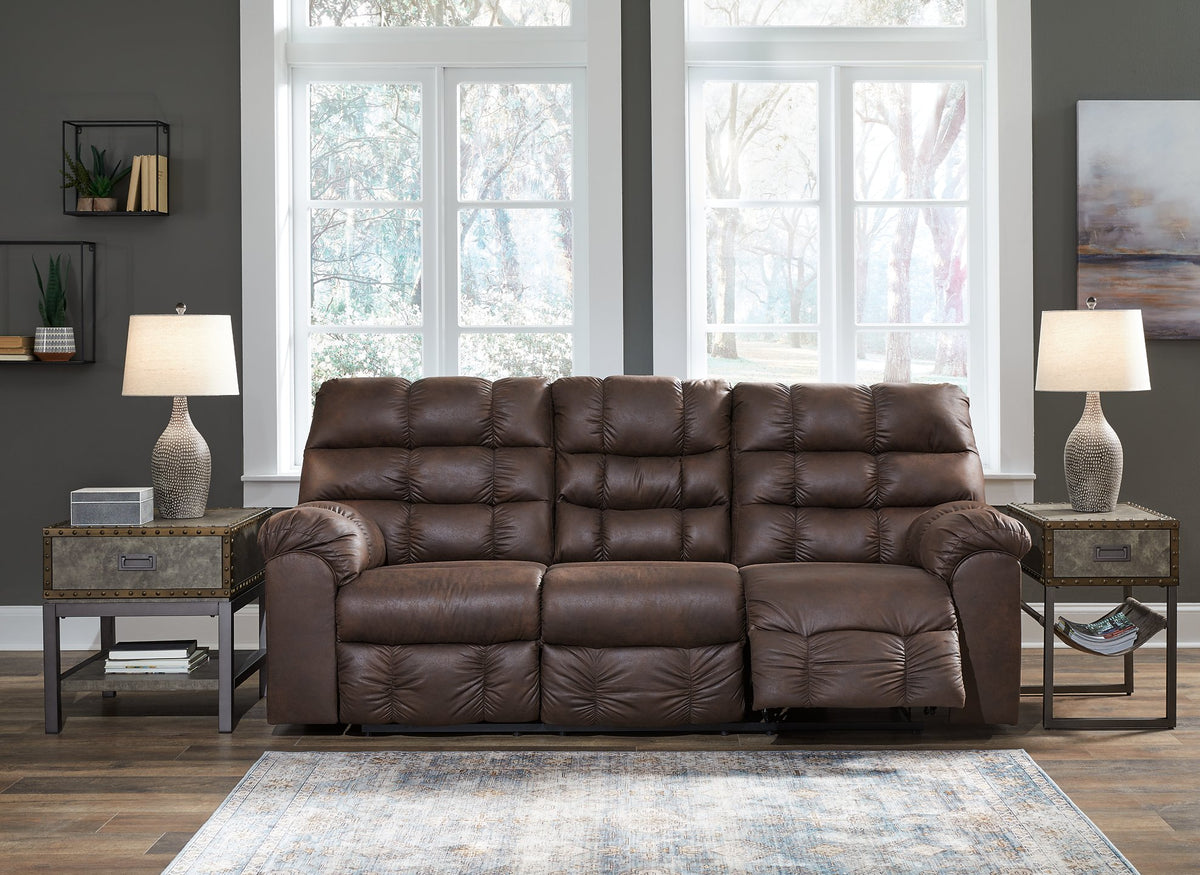 Derwin Reclining Sofa with Drop Down Table - Half Price Furniture