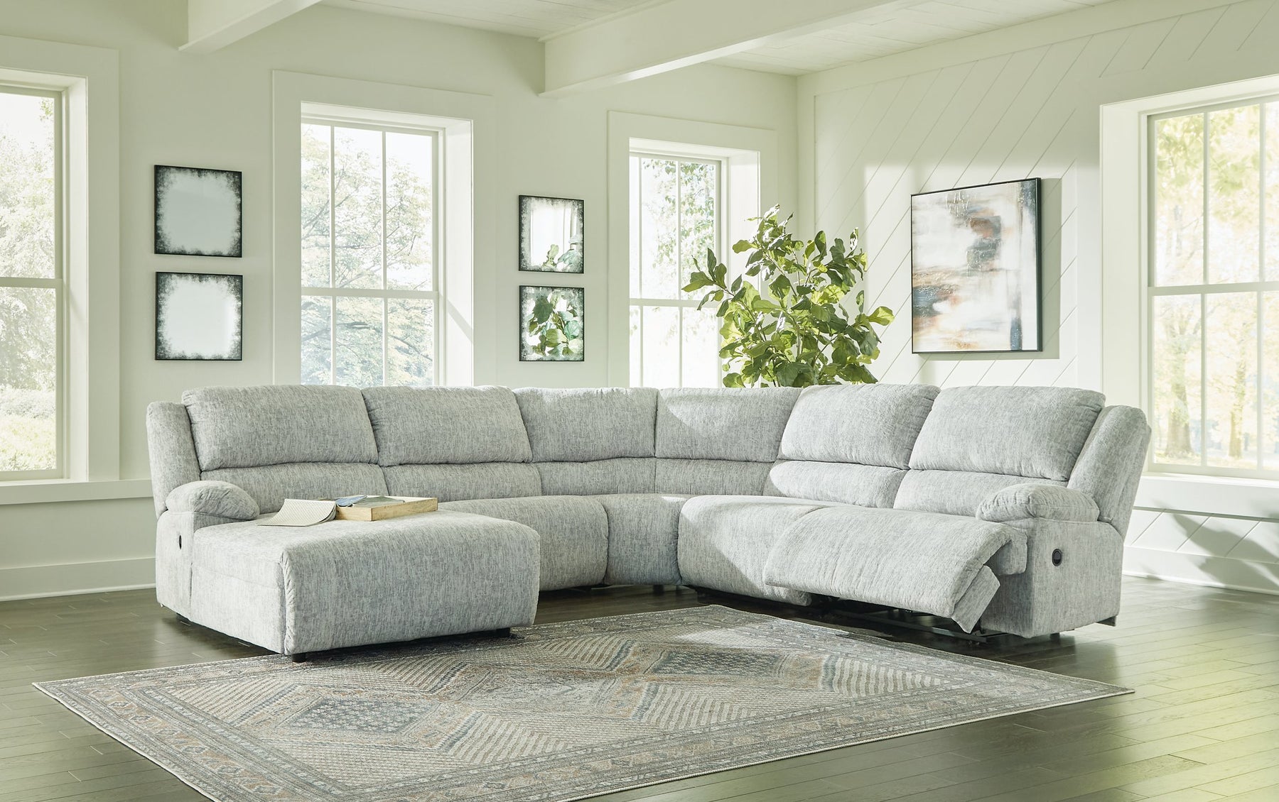 McClelland Reclining Sectional with Chaise - Half Price Furniture