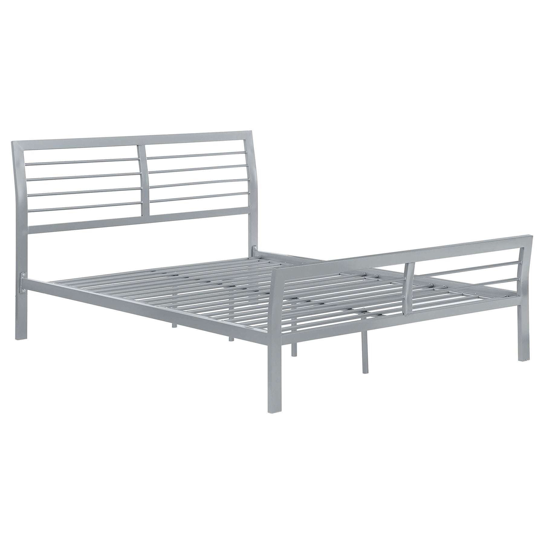 Cooper Twin Metal Bed Silver Half Price Furniture