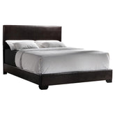 Conner Eastern King Upholstered Panel Bed Dark Brown Half Price Furniture