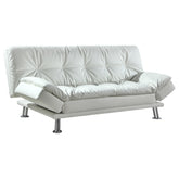 Dilleston Tufted Back Upholstered Sofa Bed White Half Price Furniture