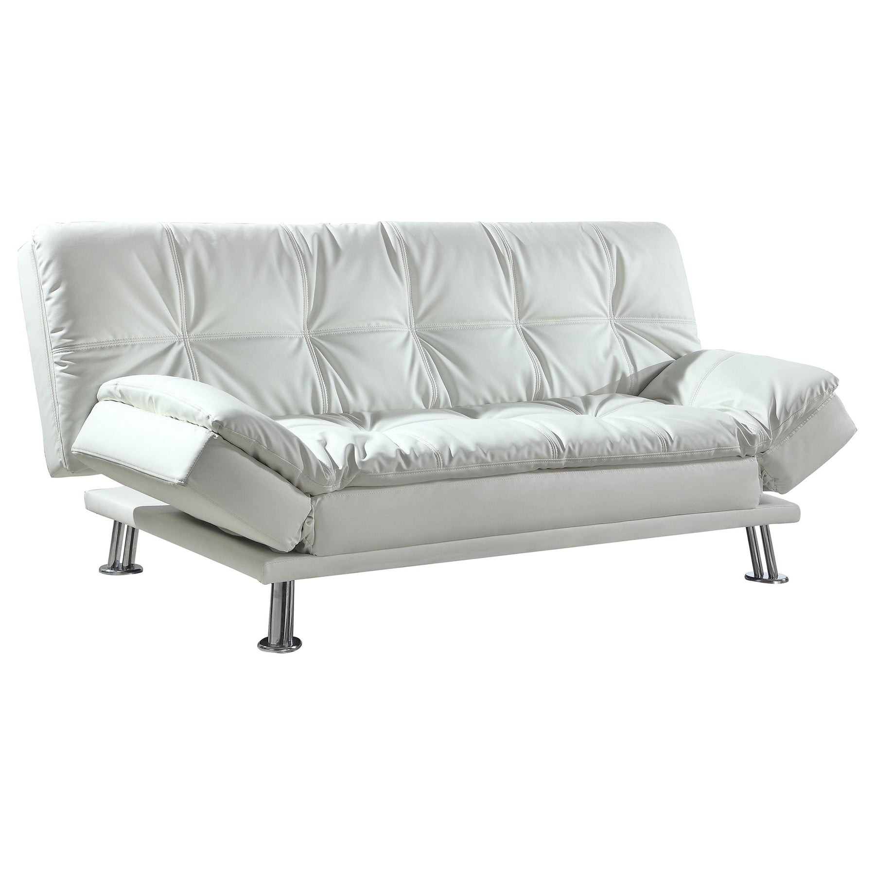 Dilleston Tufted Back Upholstered Sofa Bed White Half Price Furniture