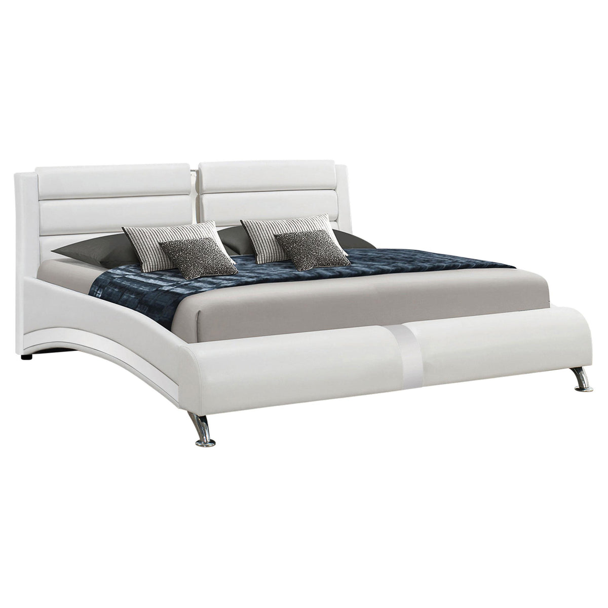 Jeremaine Eastern King Upholstered Bed White  Half Price Furniture