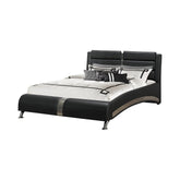 Jeremaine California King Upholstered Bed Black Half Price Furniture