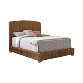 Laughton Hand-Woven Banana Leaf Eastern King Bed Amber  Half Price Furniture