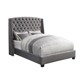 Pissarro Queen Tufted Upholstered Bed Grey Half Price Furniture